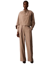Calvin Klein Petite High-Rise Wide-Leg Pants