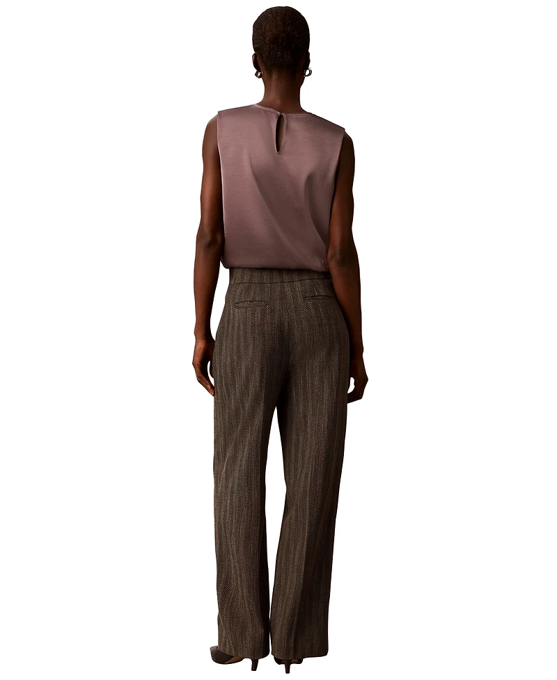 Calvin Klein Petite High-Rise Wide-Leg Trousers