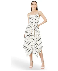 Yumi Women's Square Neck Hankerchief Hem Dress