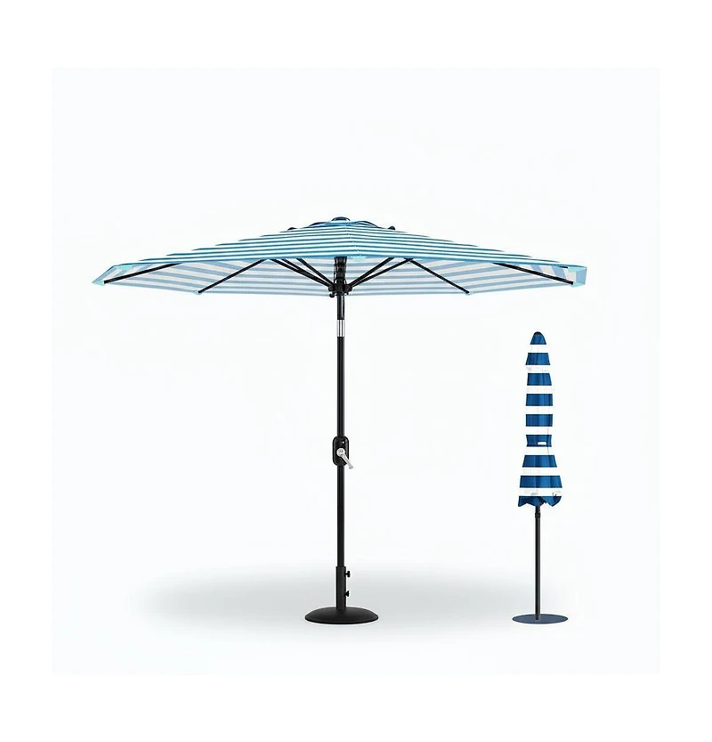 gaomon Durable 9Feet Outdoor Patio Umbrella with 8 Sturdy Ribs, Crank Lift and Push Button Tilt, Waterproof Market Parasol for Garden, Yard