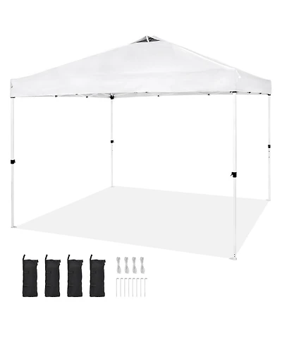Vevor Pop Up Canopy Party Tent 10 x 10 ft with Portable Bag for Camping White