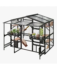 Streamdale Furniture Large Outdoor Catio for 6-10 Cats with Weatherproof Roof and Climbing Features