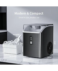 Cowsar Nugget Ice Maker, 33 lbs/Day Pebble Ice, Self-Cleaning