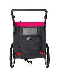 Streamdale Furniture 2-in-1 Foldable Pet Bike Trailer and Stroller for Dogs up to 110lbs