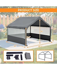 Streamdale Furniture Extra Large Outdoor Pet Tent with Mesh Windows and Canopy 4' x 4' x 3.3'