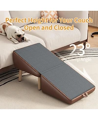 Streamdale Furniture Foldable 2-in-1 Wooden Pet Stairs for Small Dogs and Cats