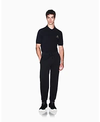 A|X Armani Exchange Men's Black And Gold Bonded Cotton Jogger