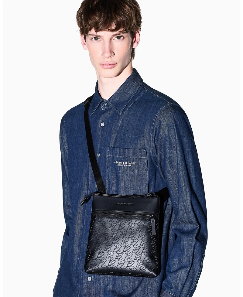 A|X Armani Exchange Men's Flat Crossbody Bag