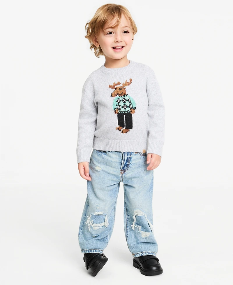abercrombie kids Toddler Boys' 2T-5T Moose Graphic Sweater