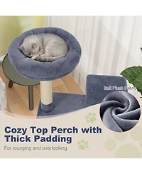 Gymax 48'' Tall Cat Tree With Large Condo Padded Top Perch Jute Scratching Post Tunnel