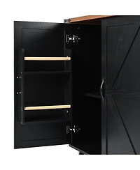 Streamdale Furniture 54.5'' Farmhouse Kitchen Island with Power Outlet Drop Leaf and Storage