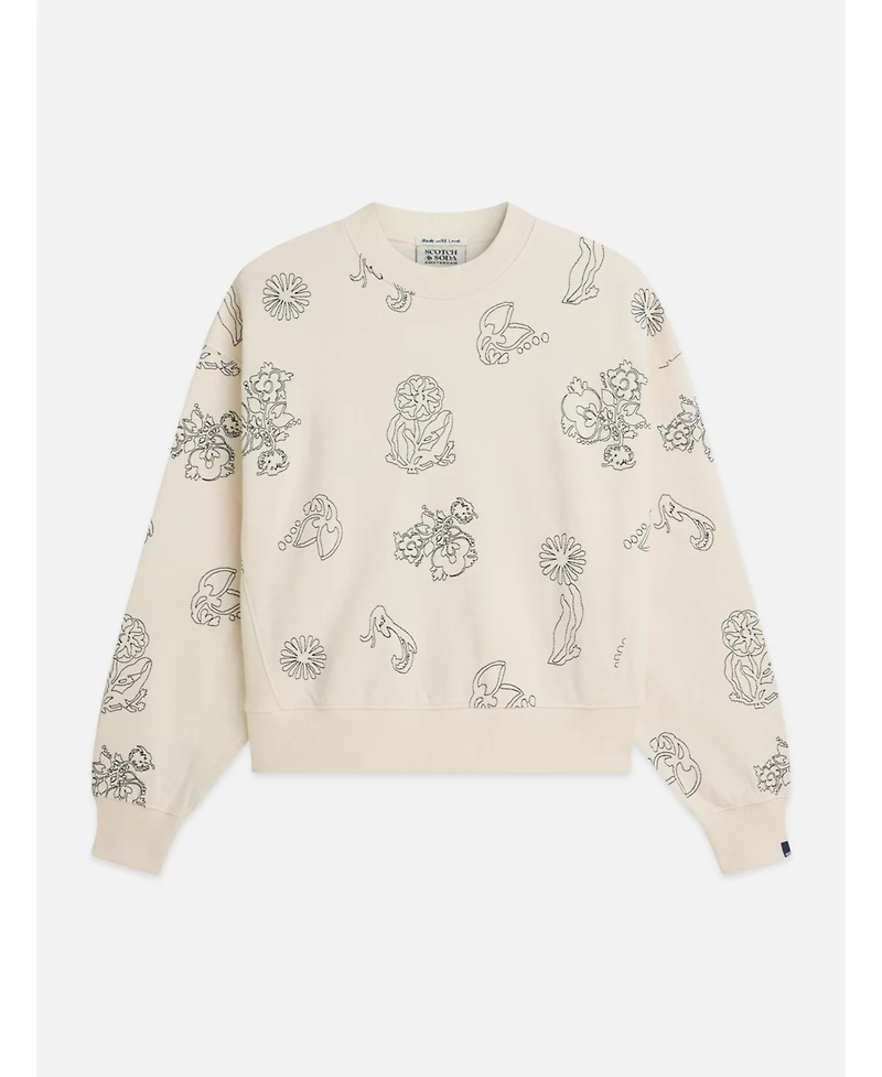 Scotch & Soda Women's and Embroidered Seasonal Fit Sweatshirt