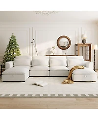 Streamdale Furniture U-Shaped Modular Corner Sofa with Two Ottomans