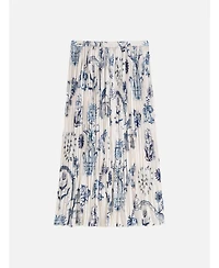 Scotch & Soda Women's and Printed Micro Pleat Ankle Length Skirt
