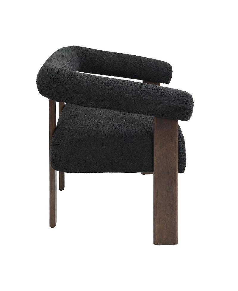 Streamdale Furniture Modern Curved Boucle Loveseat with Ergonomic Backrest and Rubberwood Legs