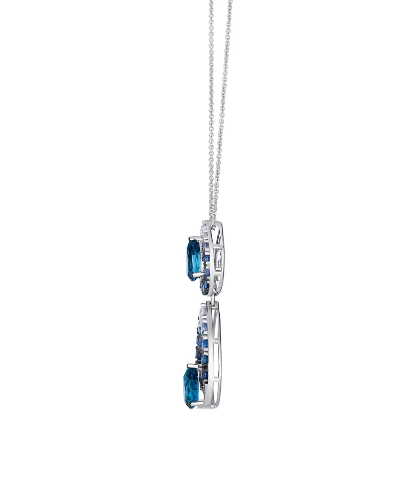Le Vian Deep Sea Blue Topaz Pear Shaped, Sapphire Ombre & White Sapphire Pendant Necklace (3-1/3 ct. t.w.) in 14k Vanilla Gold