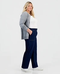 Style & Co Plus High-Rise Pull-On Utility Jeans, Macy's Exclusive