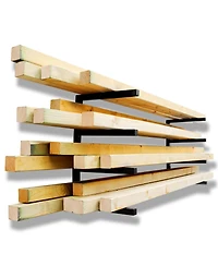 Xdovet Wall Mount Wood Organizer Metal Storage Rack 4-Level Heavy Duty - Black