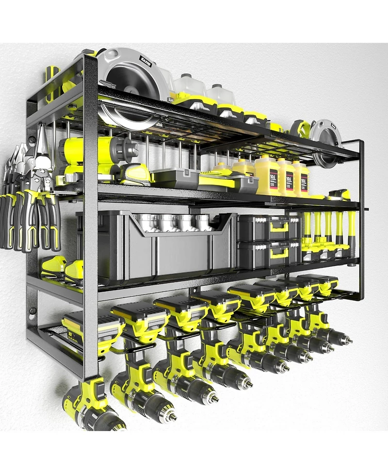 Xdovet Power Tool Organizer Wall Mount Metal Rack Drill Plier Hammer Holder