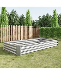 Streamdale Furniture 2Piece 8x4x1ft Metal Raised Rectangle Garden Planter Beds