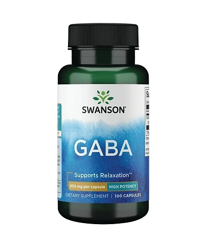 Swanson Gaba Amino Acid Supplement for Calm, Relaxation and Sleep Support High Potency Formula for Healthy Stress Levels 100 Capsules