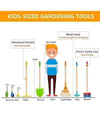 Xdovet Kids Gardening Tools Rake Shovel Set Outdoor Yard Digging Dirt Broom Camping Montessori Toys