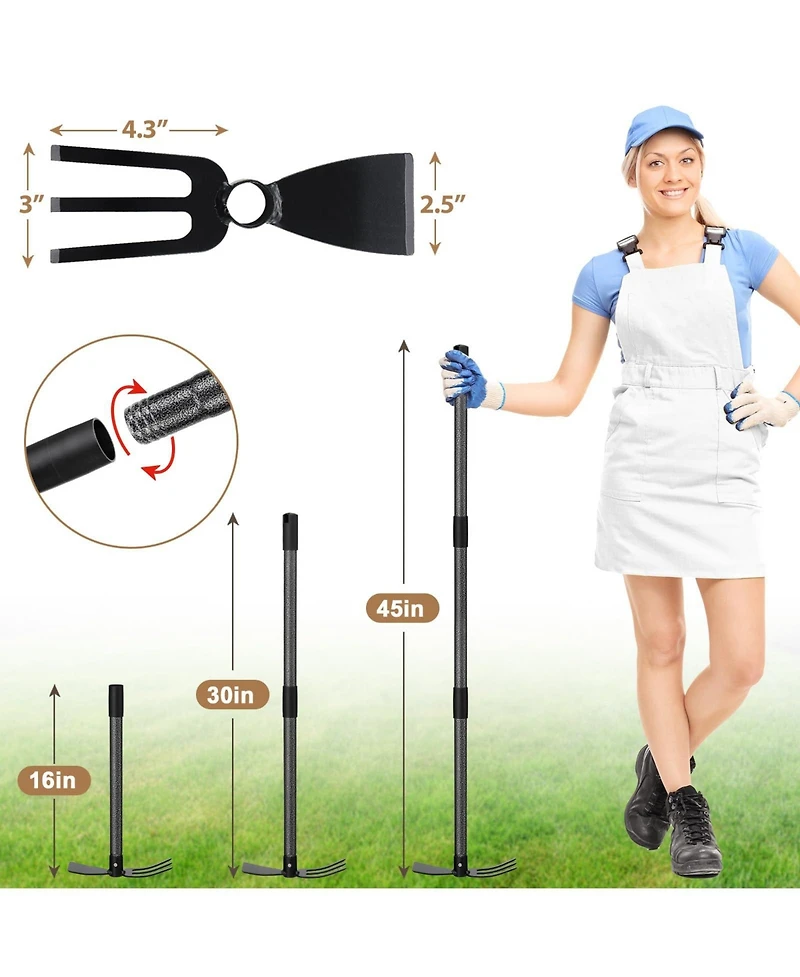 Xdovet Hoe Cultivator Long Handle Garden Weeding Tool