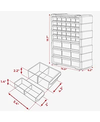 Xdovet Small Parts Organizer 39 Drawers Removable Dividers Wall Mount Desktop Storage Cabinet