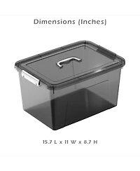 Xdovet Stackable Plastic Storage Boxes with Lids Latches Organizer
