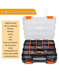 Xdovet Hardware Organizer Box Adjustable Compartments Removable Dividers Double Side