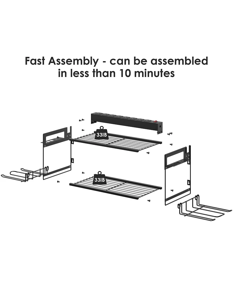 Xdovet Charging Station Tool Organizer Wall Mount Rack 2 Layer