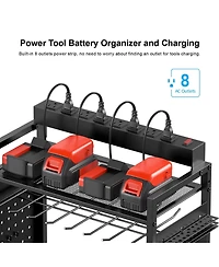 Xdovet Tools Organizer Cart Charging Station Rolling Drill Storage Rack