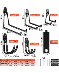Xdovet Heavy Duty Steel Wall Mount Hangers for Ladder Bike Tools