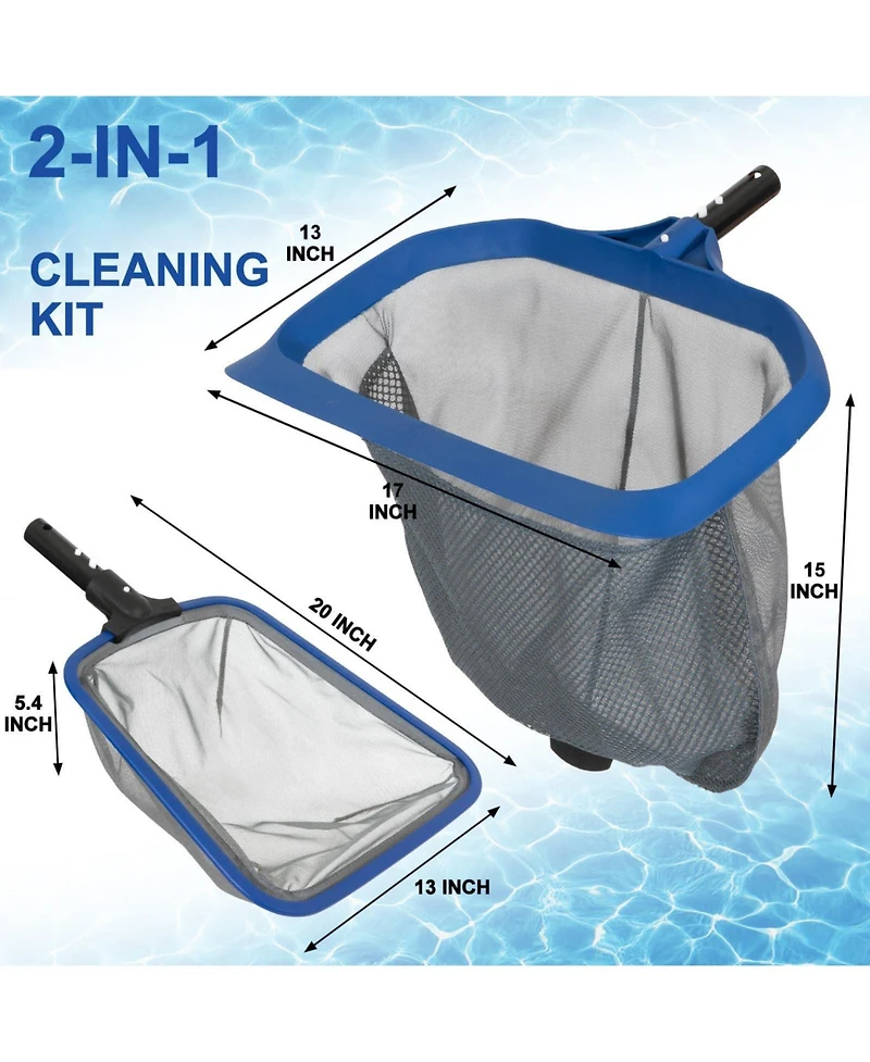 Xdovet Swimming Pool Leaf Rake Skimmer Net Aluminum Heavy Duty Debris Removal