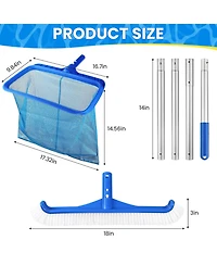 Xdovet Pool Skimmer Net Telescopic Pole Brush Set