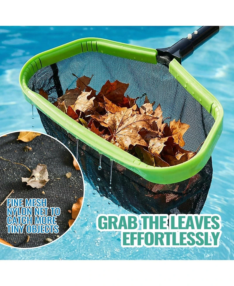 Xdovet Pool Skimmer Net Heavy Duty Leaf Raking Tool Deep Fine Mesh
