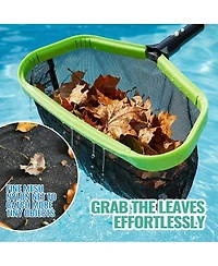 Xdovet Pool Skimmer Net Heavy Duty Leaf Raking Tool Deep Fine Mesh