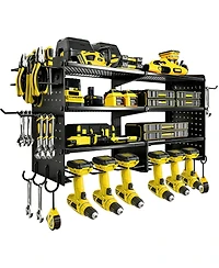 Xdovet Power Tool Organizer Wall Mount 4 Tier Heavy Duty Storrack Drill Holder Hooks Garage Workshop Storage Rack