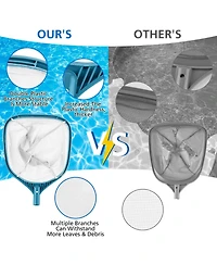 Xdovet Pool Skimmer Net Aluminum Poles Fine Mesh Debris Removal
