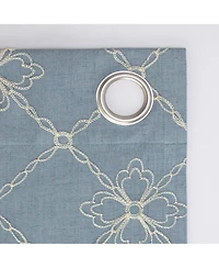 Sun Zero Adria Trellis Embroidered 100percentage Blackout Grommet Curtain Panel