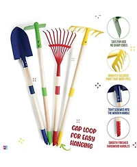 Xdovet Garden Tool Set Wooden Shovel Rake Hoe Leaf