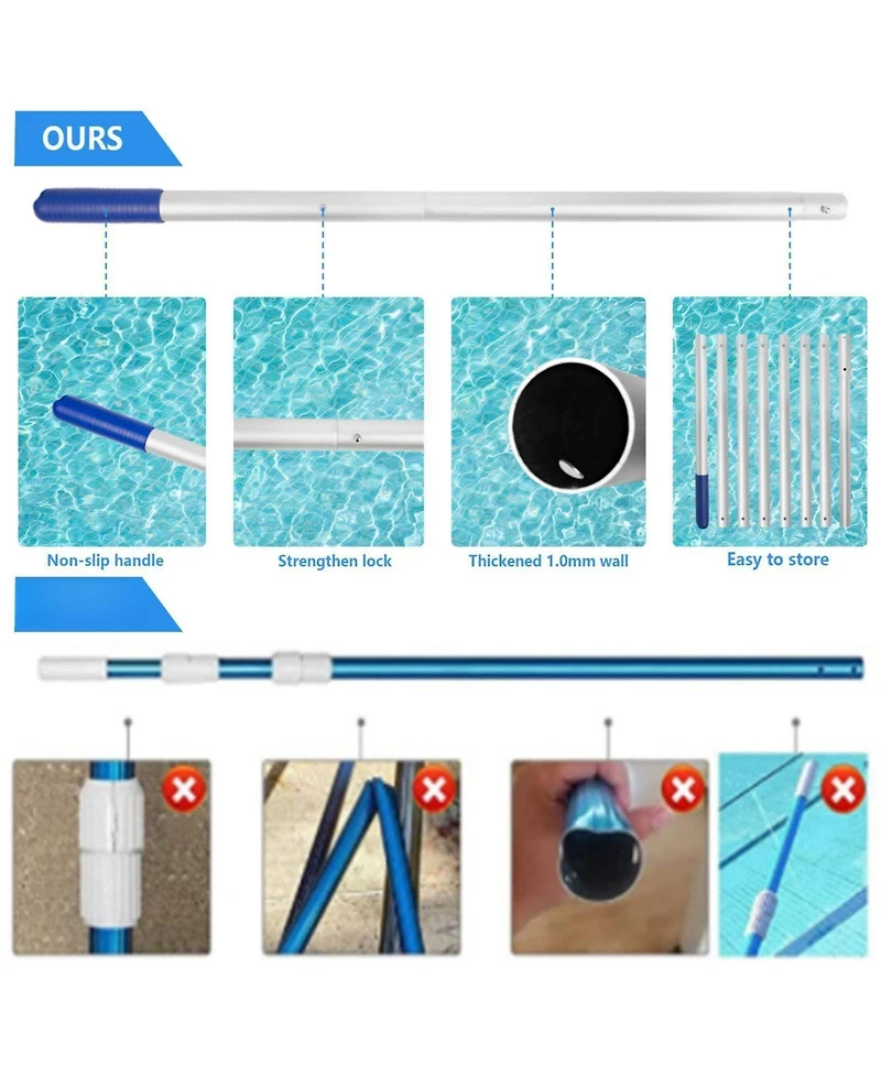 Xdovet Pool Skimmer Net with Adjustable Aluminum Pole