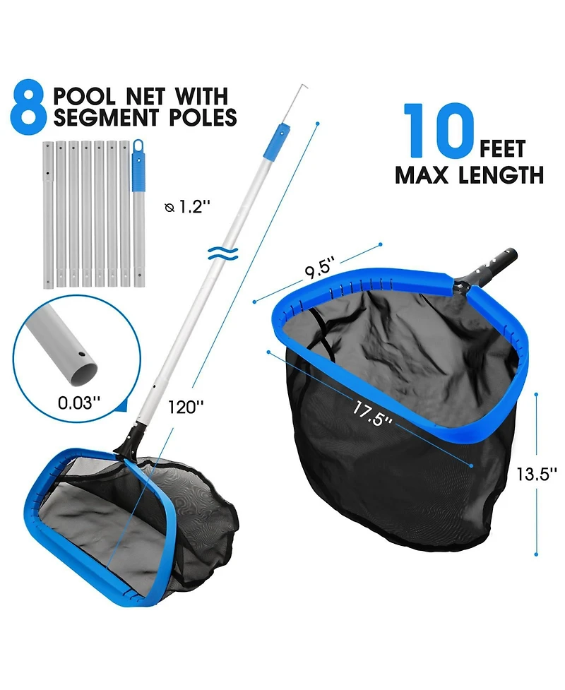 Xdovet Pool Net Pole Skimmer Fine Mesh Hook