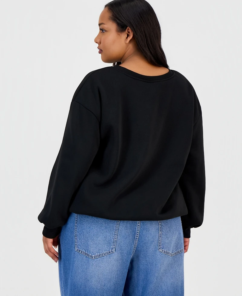 Full Circle Trends Trendy Plus Bubble-Hem Sweatshirt