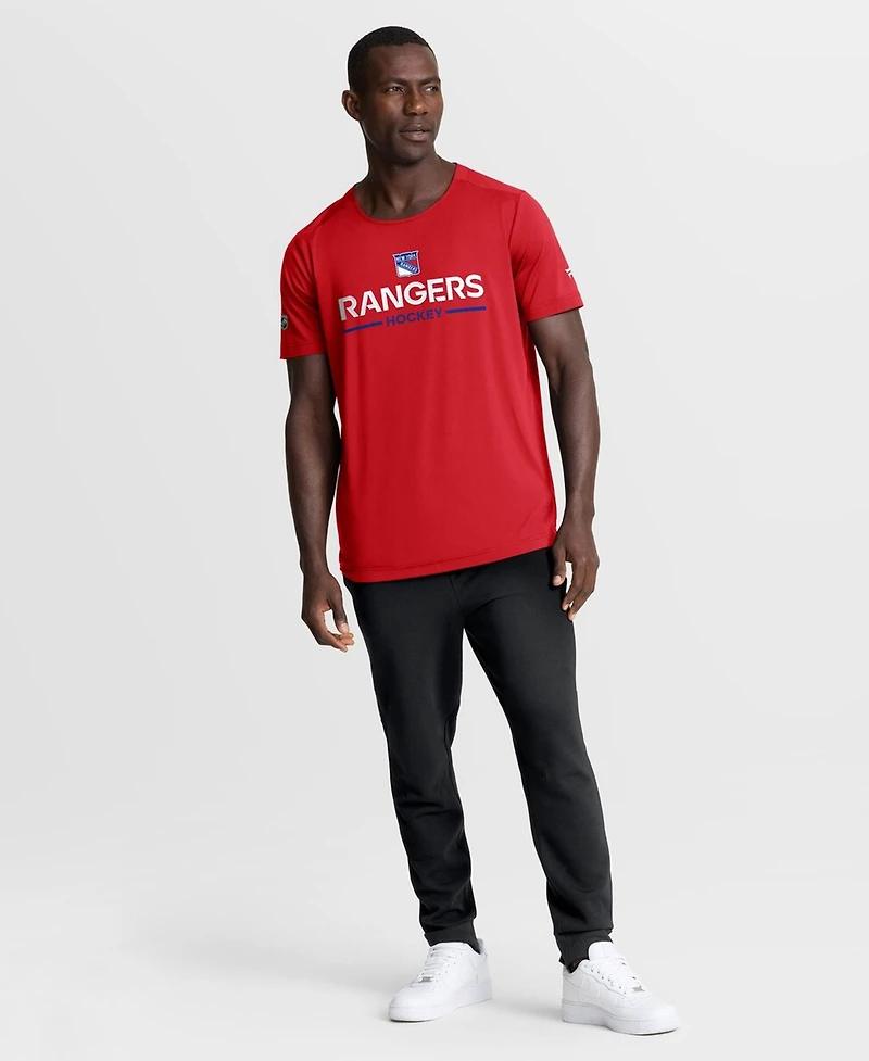 Fanatics Men's Red New York Rangers Authentic Pro Rink Tech T-Shirt