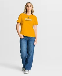 Fanatics Women's Gold Boston Bruins Authentic Pro Primary T-Shirt