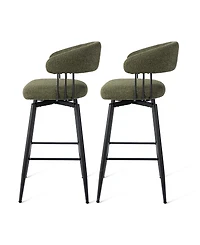 Glitzhome Modern Steel Swivel Bar Stool, Set of 2