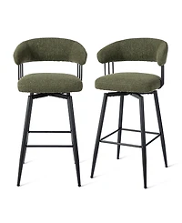 Glitzhome Modern Steel Swivel Bar Stool, Set of 2
