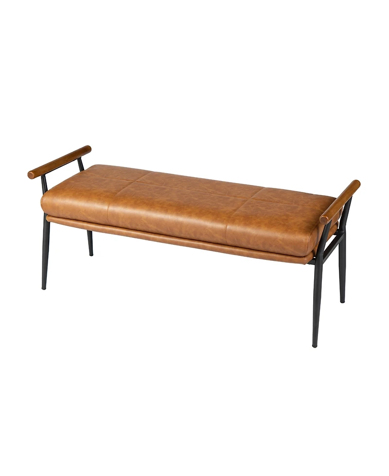 Glitzhome Modern 20.5" Metal Upholstered Bench