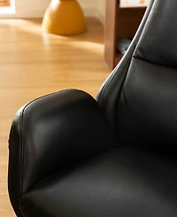 Glitzhome Mid-Century Modern 47.75" Leatherette High Back Office Chair
